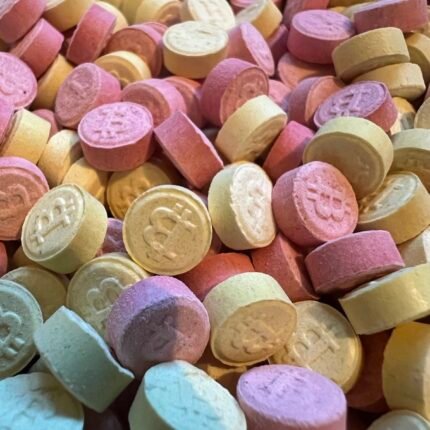 Pink and yellow Bitcoins 210mg